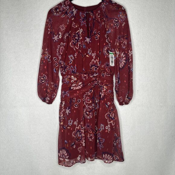 Vince Camuto Women Printed Fit & Flare Dress Red Multi Size 6 - Picture 2 of 10